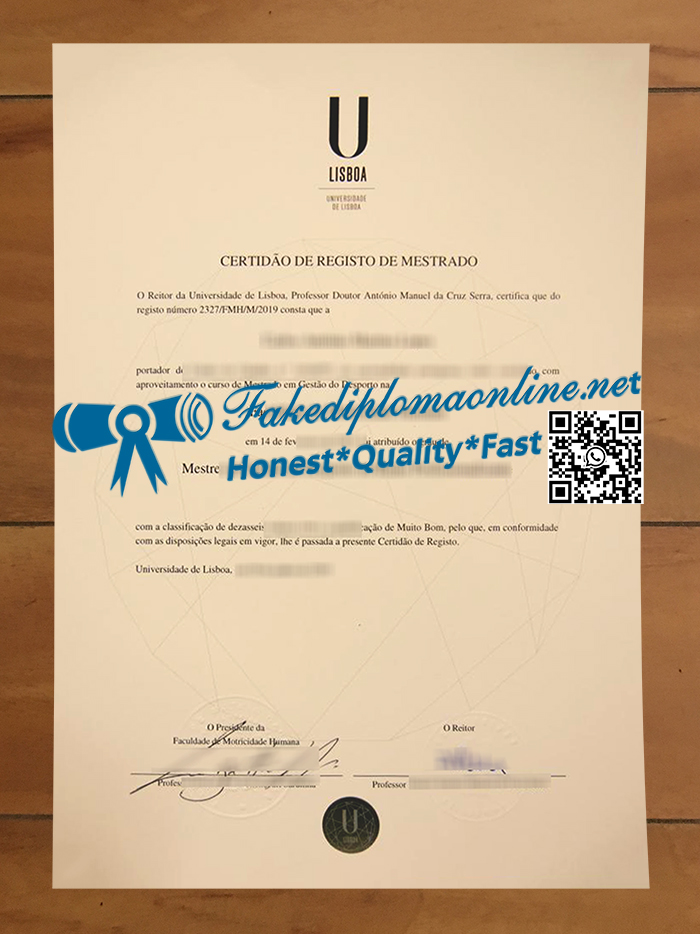 University of Lisbon diploma