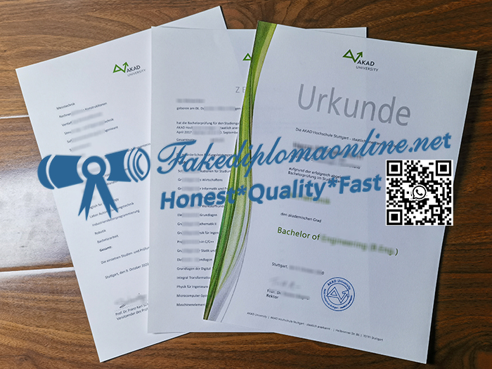 AKAD University diploma and transcript