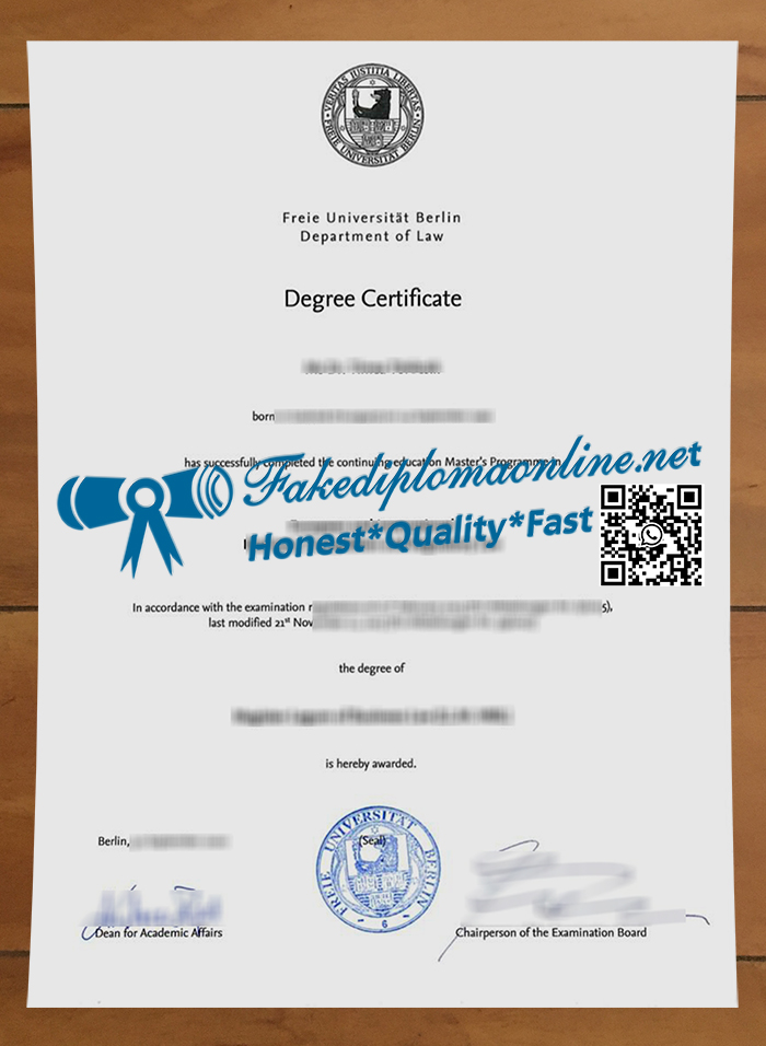 Freie Universität Berlin diploma