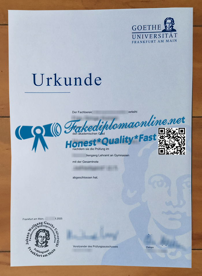 Goethe University Frankfurt degree