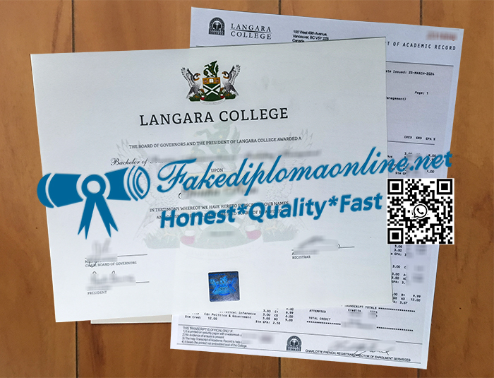 Langara College diploma and transcript