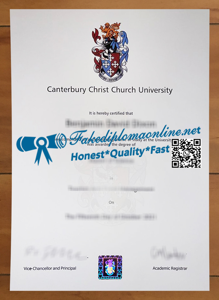 Canterbury Christ Church University diploma