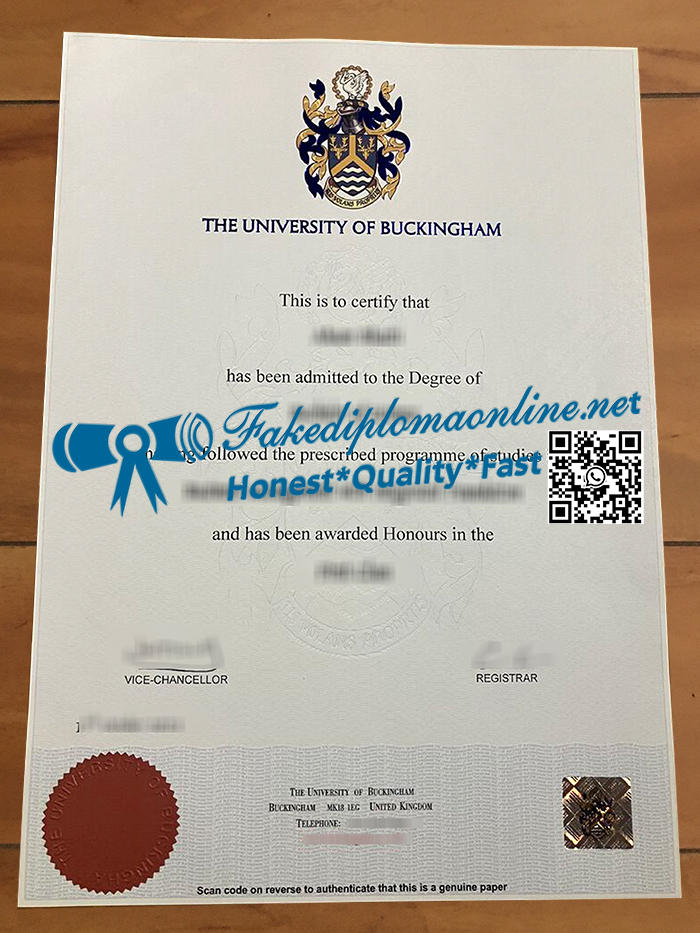 University of Buckingham diploma