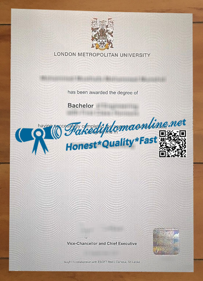 London Metropolitan University diploma