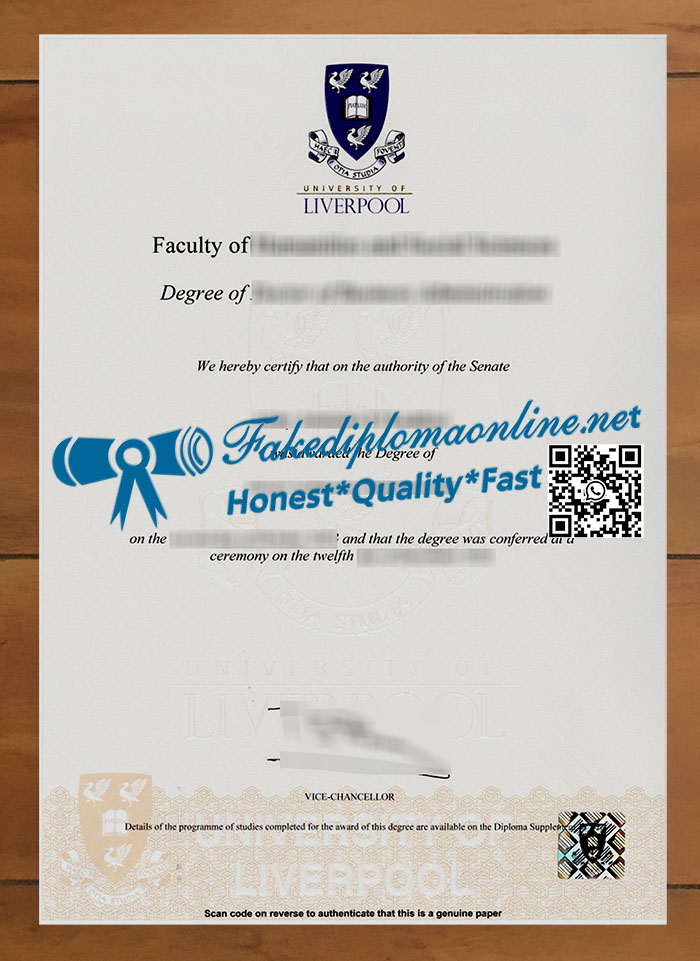 University of Liverpool diploma