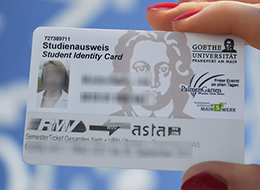Goethe University student card replacement