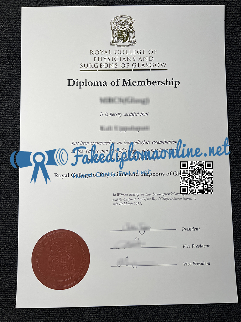 Royal College Of Physicians And Surgeons Of Glasgow Certificate