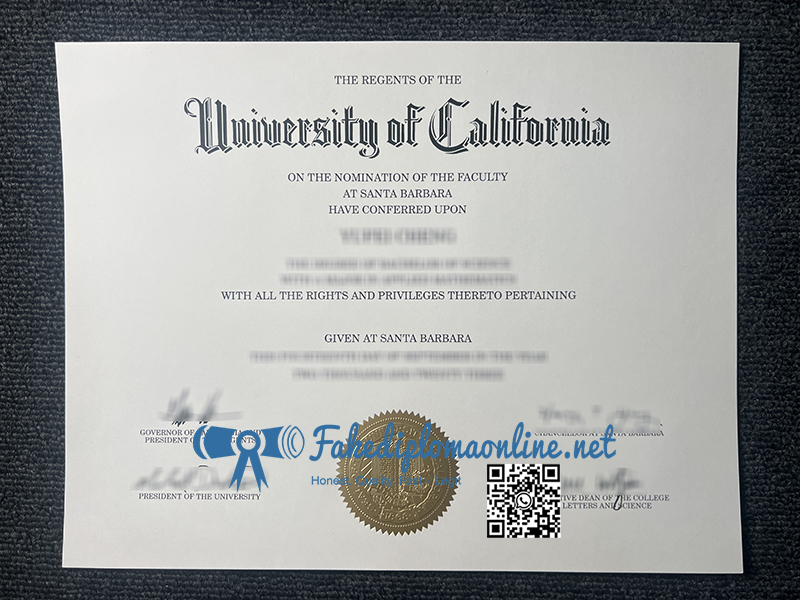 University of California at Santa Barbara diploma
