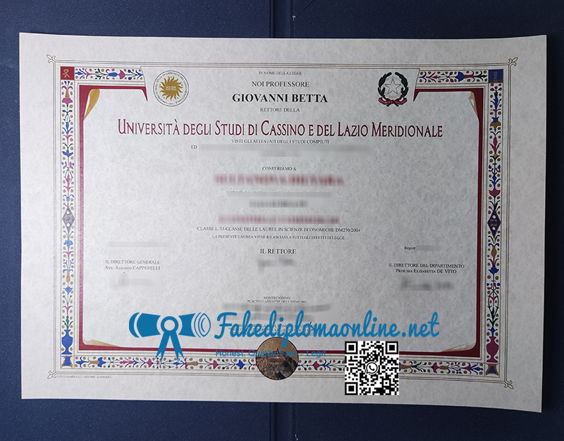 Università degli Studi di Cassino e del Lazio Meridionale diploma