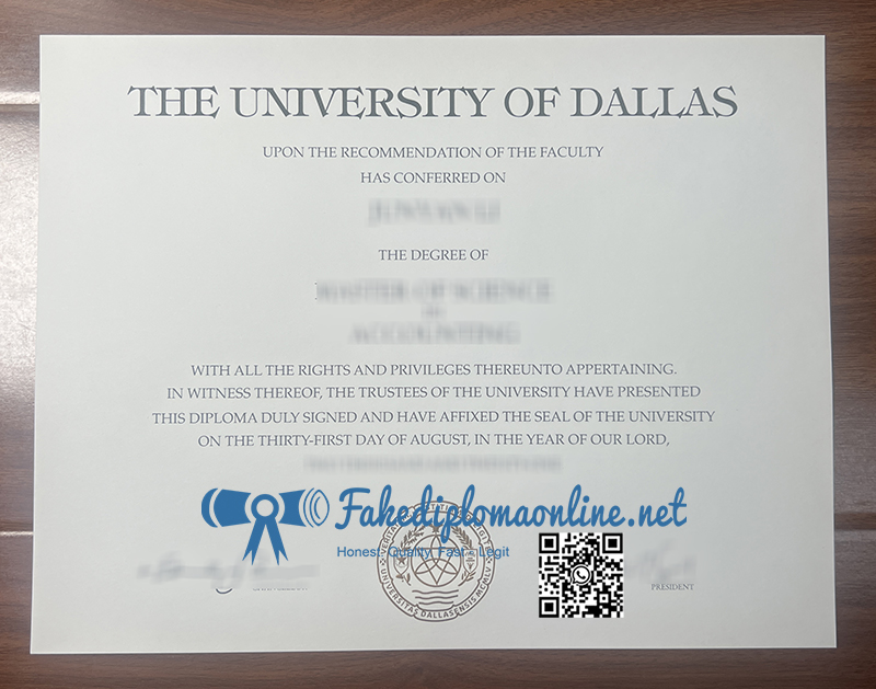 University Of Dallas Diploma