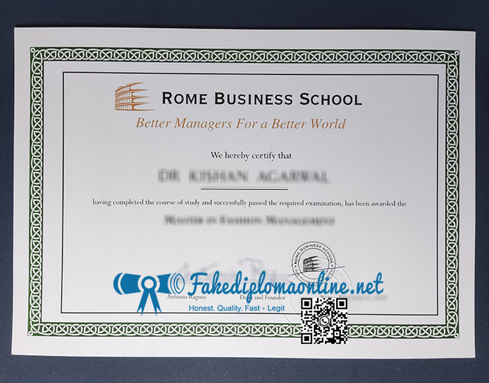Rome Business School diploma