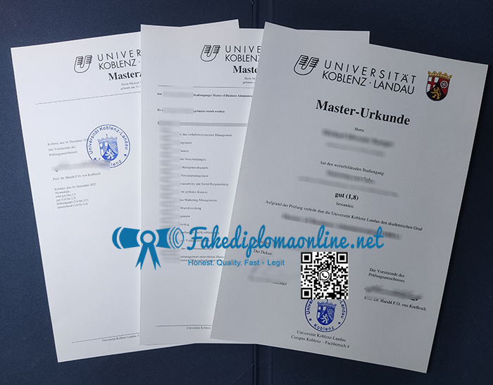 University of Koblenz and Landau diploma and transcript